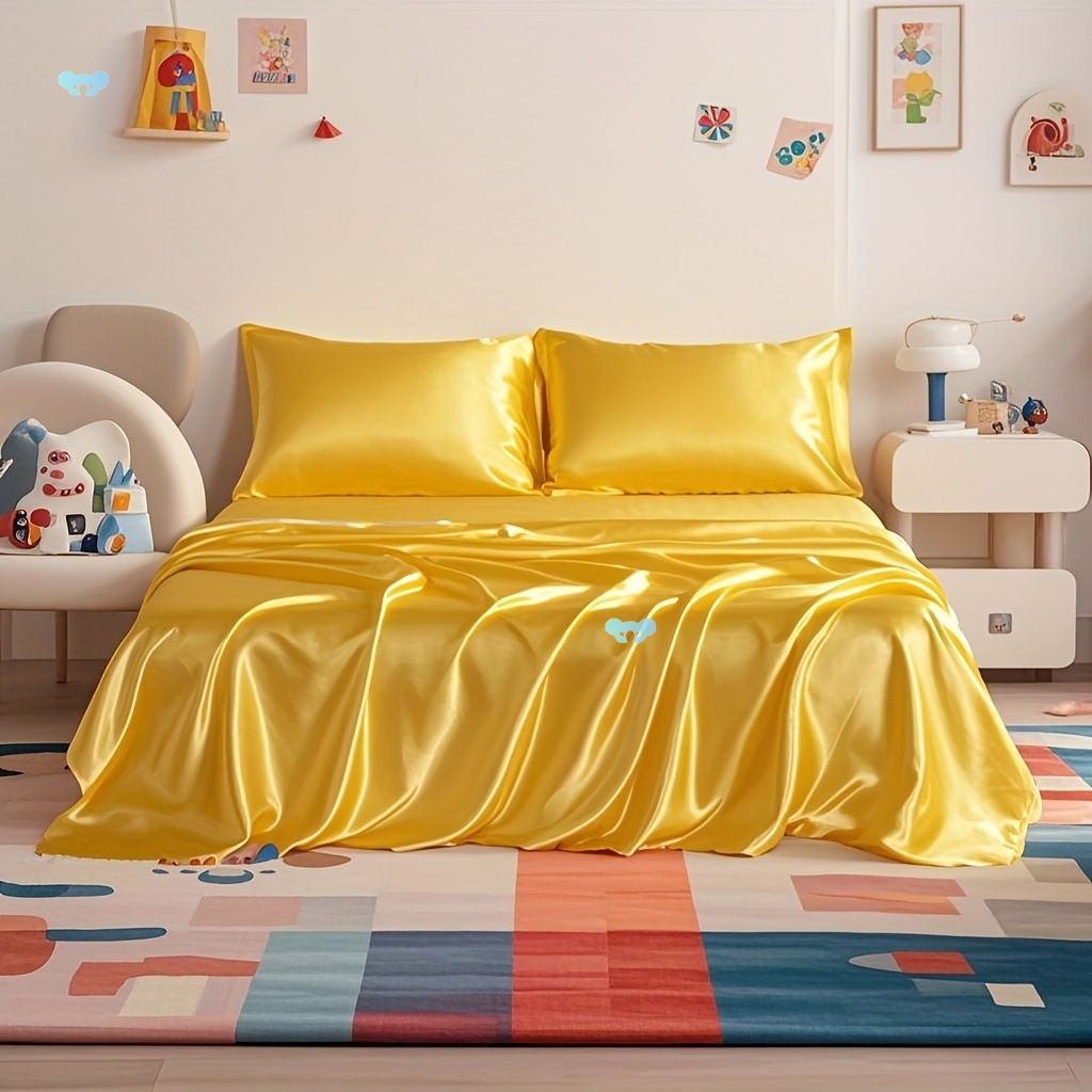 Bed Sheet Set Luxury And Silky Solid Color Sheet And床垫|ru