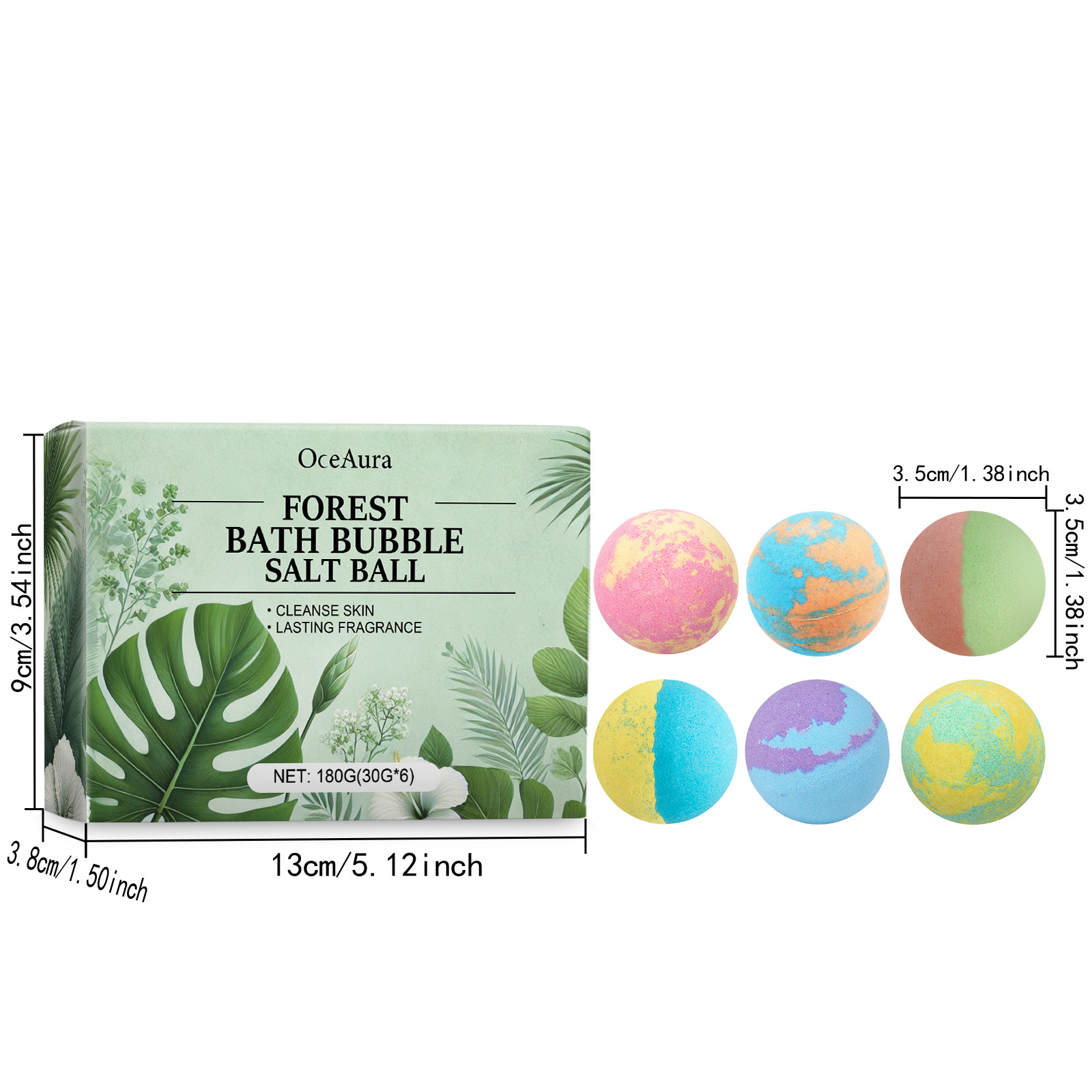 Boule de douche aromatique, parfum de bain aux fleurs botaniques nettoyant et hydratant pour le corps Boule de bain aromatique colorée_voghion.com