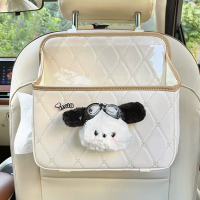 Car storage bag/box – women - left-draw-glasses-puppy-beige-multifunctional-tissue-storage-bag-free-waterproof-bucket-no-specifications