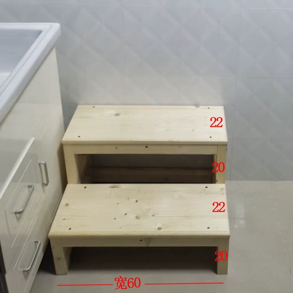Log color, unpainted, width 60, depth 44, height 40, disassembled and shipped - platform ladder