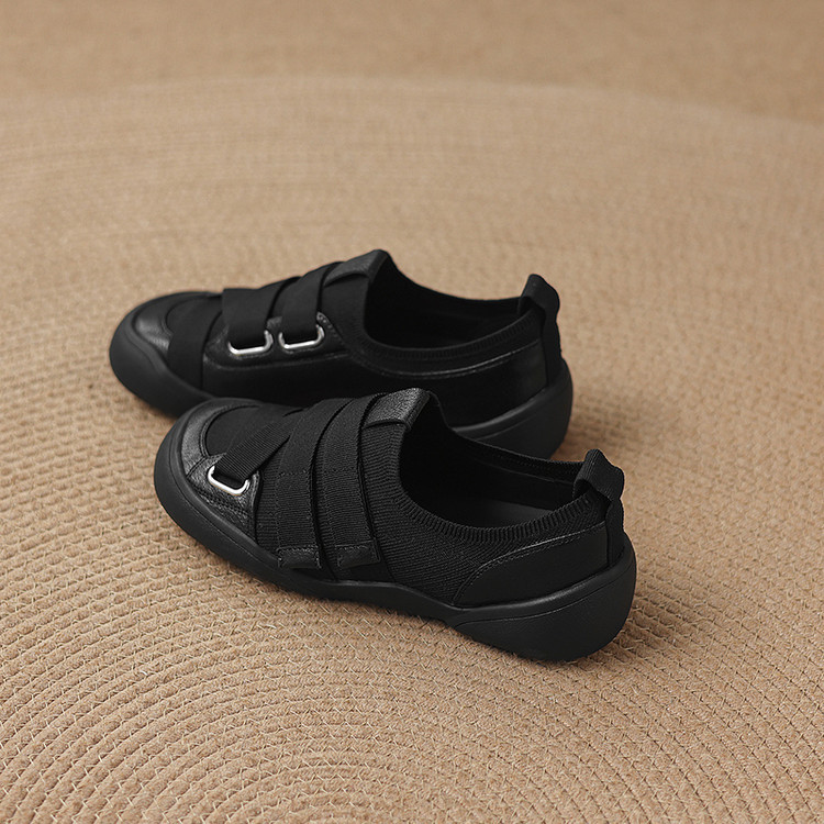 Giày sneaker nữ chunky đế dày da dê phối màu cao cấp — màu đen, màu trắng ngà chi tiết 62