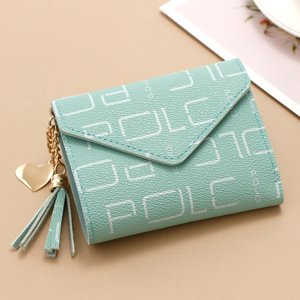 Nueva billetera para mujer, versión coreana, billetera de tres pliegues para niñas, bolso corto para tarjetas POLC, bolso para tarjetas transfronterizo pequeño y simple al por mayor