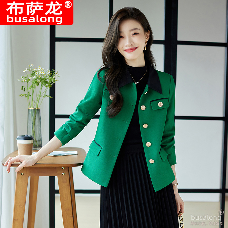busalong秋冬布萨龙女士长袖职业小西服正式装女外套工作服6608