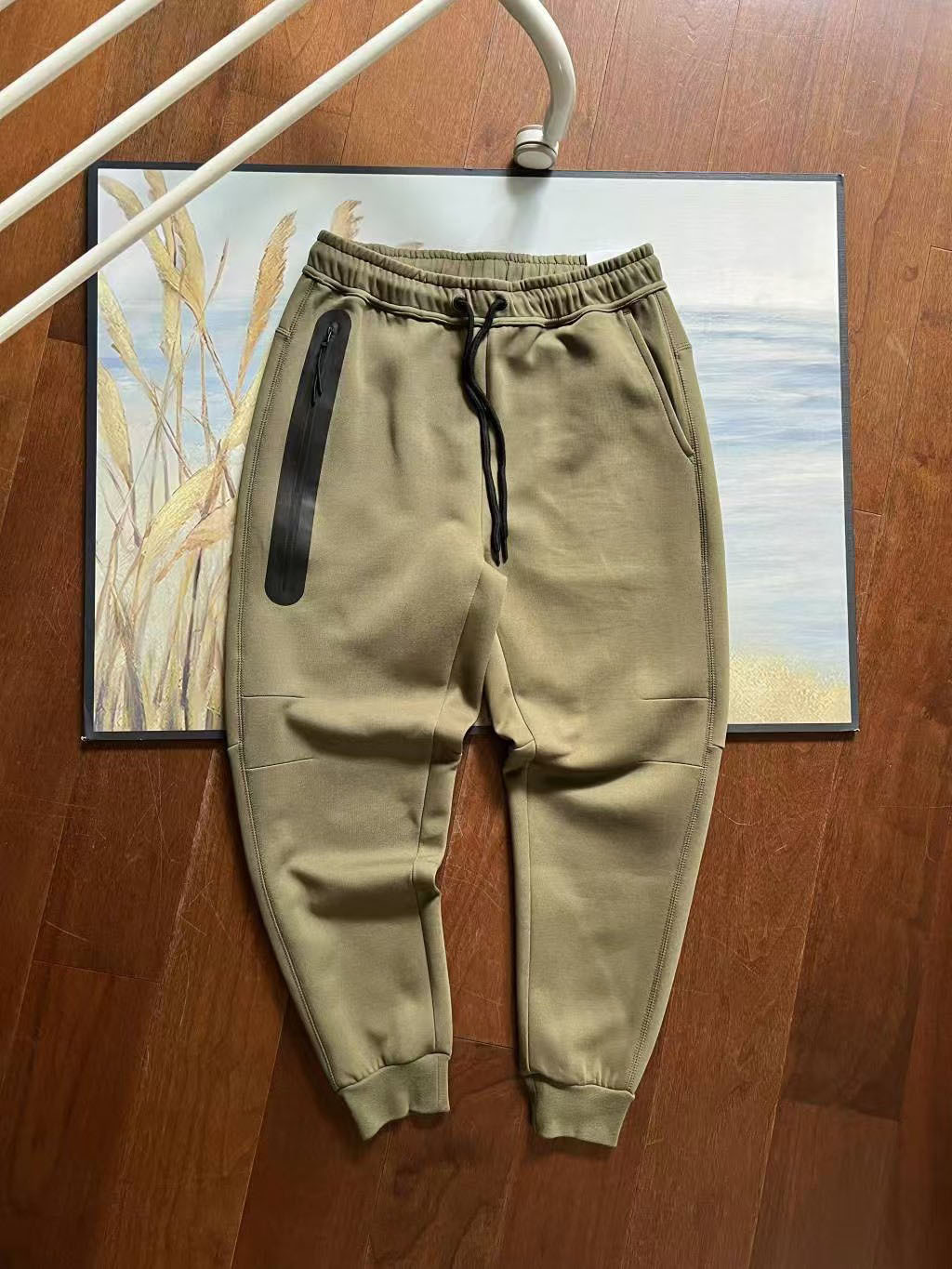 Other Sweatpants Side Zipper Air Layer Cotton Olive Green