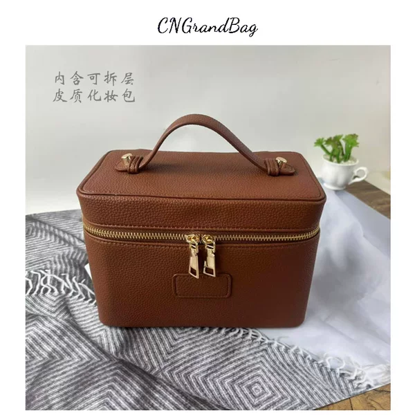 2026 New Model Detachable Compartment Large Capacity PU Leather Handheld Makeup Bag Travel Portable Toiletry Bag In Stock for Export