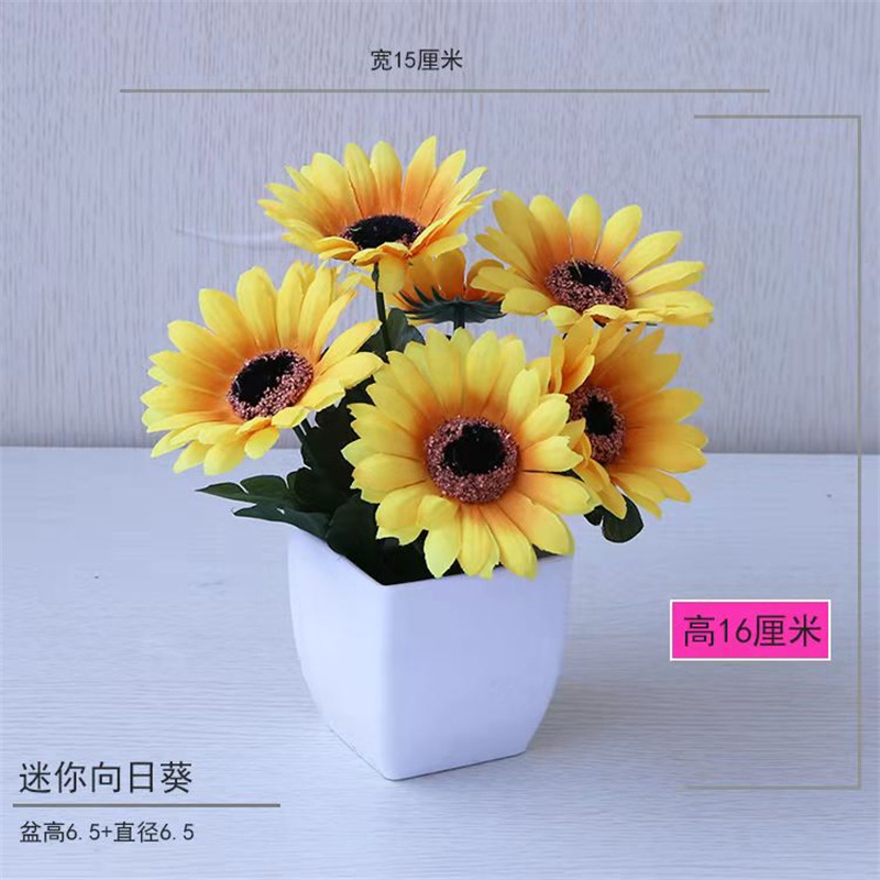 Pequeña imitación de flores falsas decoraciones de sala de estar decoración de mesa de té flores de plástico mano flores falsas plantas decoraciones