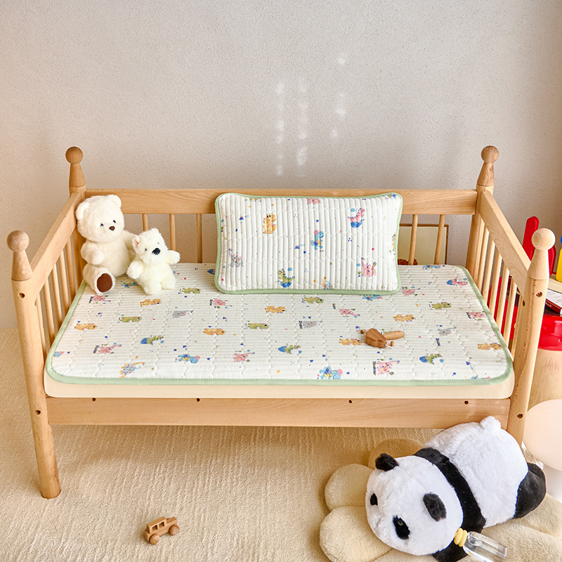 Class a Kidsren's Spliced ​​Mattress Pure Cotton Double-Layer Yarn Quilted Bed Cover Bed Sheetss Kindergarten Baby Special Mattress