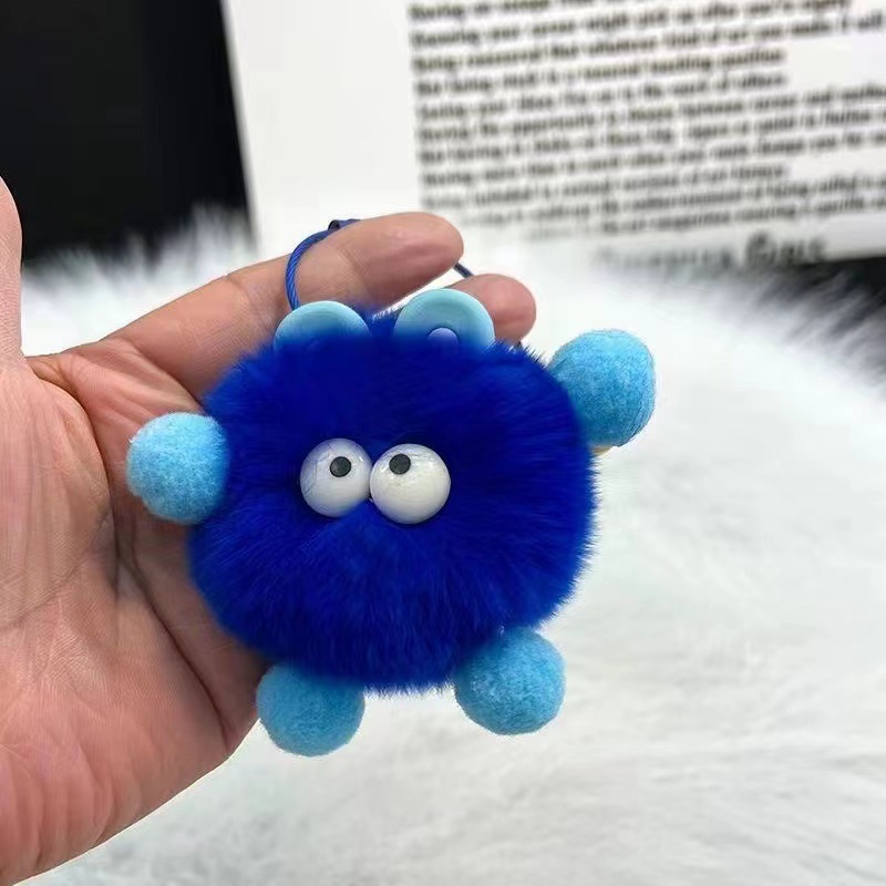 Lindo conejo Rex pequeña bolsa de cerdas colgante mochila cosas feas adornos muñeca dibujos animados llavero Coche