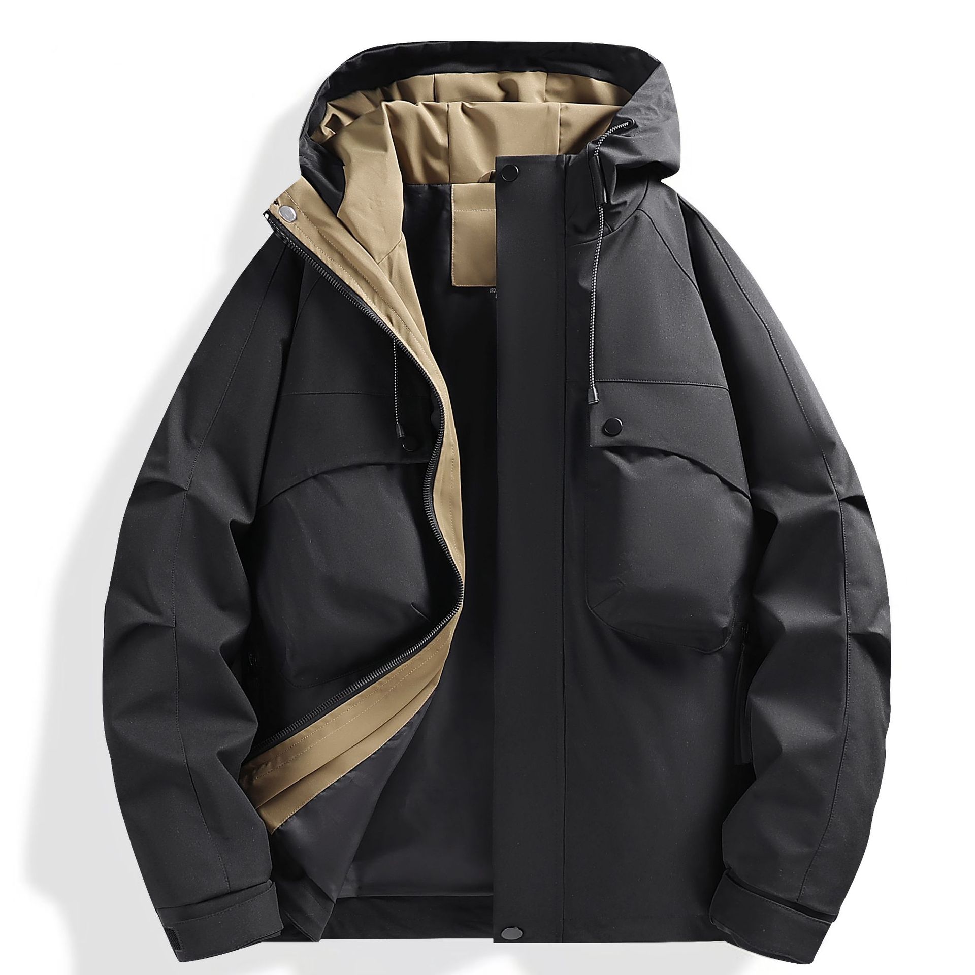 Chaqueta de senderismo y montañismo funcional, transpirable, de una sola capa, para otoño e invierno, con capucha, para hombre y mujer.