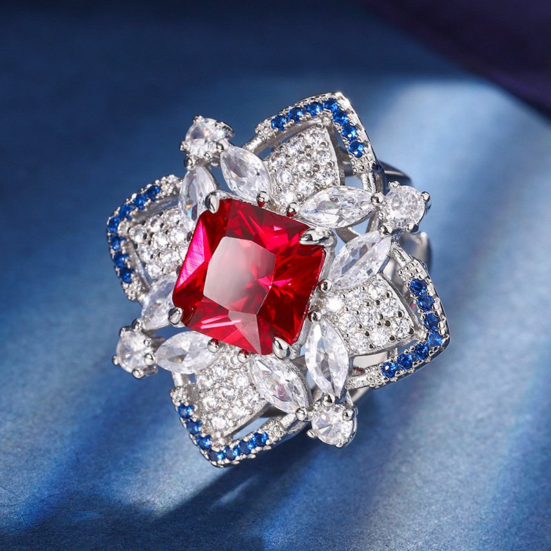 Zhuang sheng joyería cobre inferior chapado en oro joyería traje de simulación de color tesoro avanzado traje retro femenino 10*10-8*8