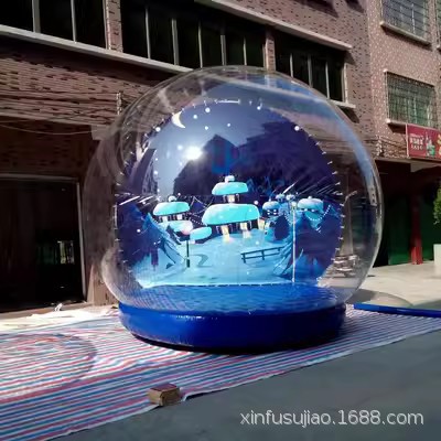Bola de copo de nieve inflable centro comercial exposición inflable Navidad burbuja transparente casa fábrica boda Fondo decoración bola de cristal