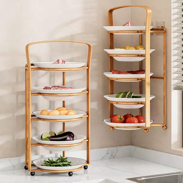 Kitchen prep shelf, multi-functional countertop organizer for storing ingredients and dishes, multi-layer storage rack for household use