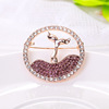 Crystal, universal retro swan from pearl, high-end brooch lapel pin, simple and elegant design, wholesale