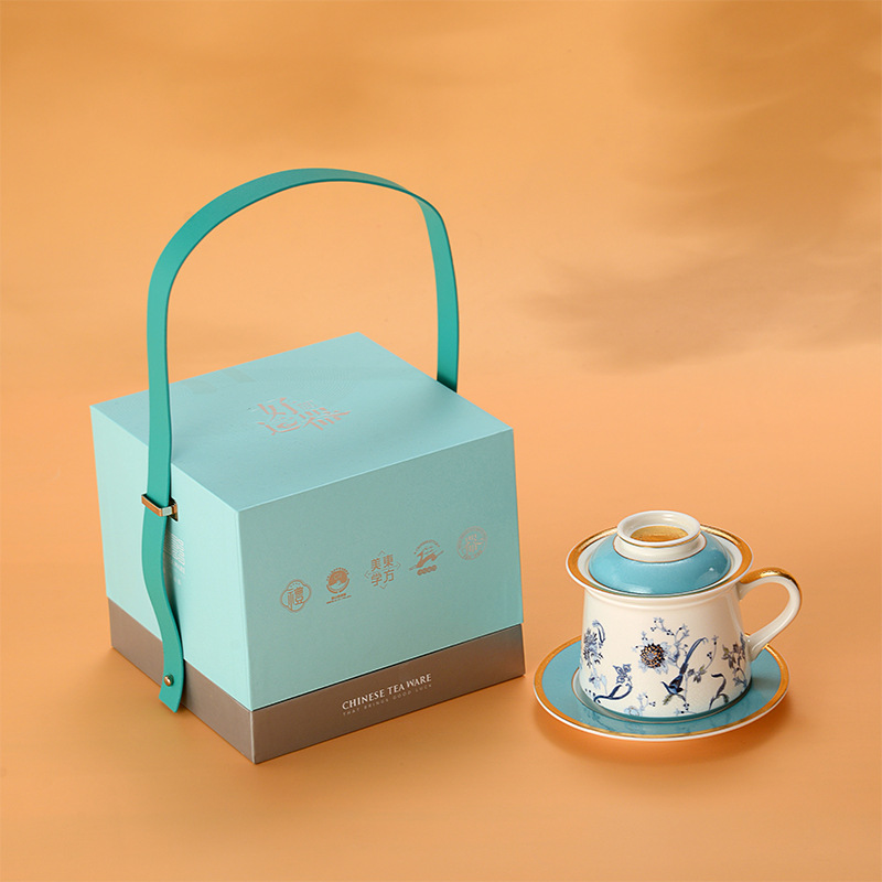 Taza de porcelana de hueso taza de separación de té taza de cerámica taza de porcelana con filtración taza de regalo taza de regalo logotipo personalizado