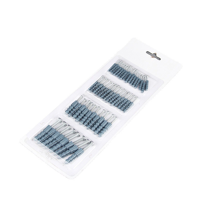 锚栓塑料膨胀管组合套装 PE窗帘紧固件 304钢自攻钉胶塞