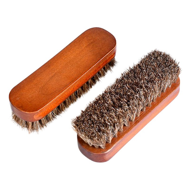 Precio de fábrica madera maciza pura CRIN medio cepillo necesidades diarias hogar protección del medio ambiente cepillo de zapatos aceite pulido eliminación de polvo pelo suave