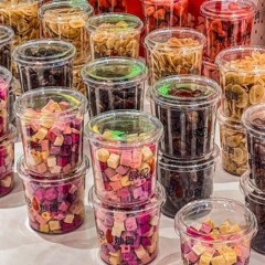 使い捨てプラスチック乾燥果コップ透明円形開心果松子腰果ハワイ碧根果陳列コップ