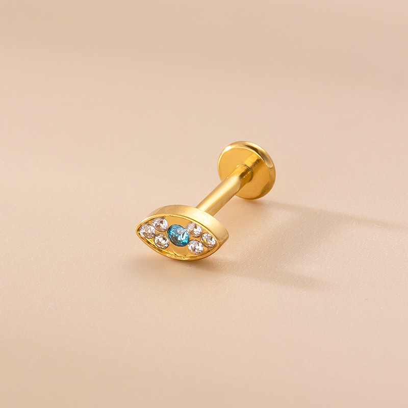 Fashion Geometric Eye Lightning Metal Plating Rhinestones Labret 1 Piece