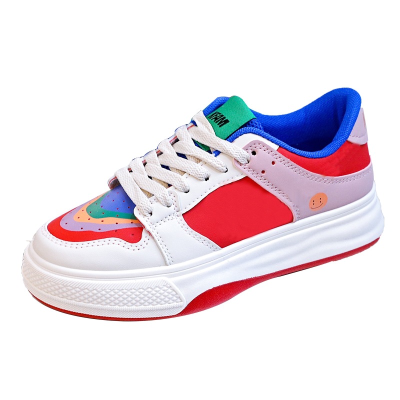 Zapatillas de suela gruesa zapatos de Pato Mandarín para mujeres 2023 primavera nuevo estilo coreano nicho versátil color del arco iris a juego deportes zapatos casuales moda