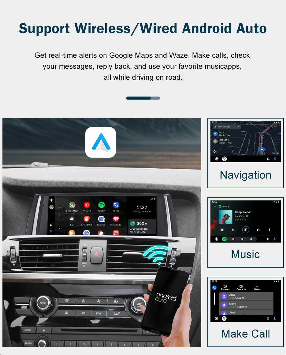Road Tuo 10.25inch Wireless Carplay for Bmw X3/x4 NBT Car Multimedia Display