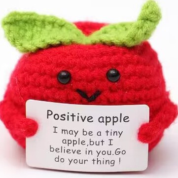 Tarjeta P de manzana roja de hoja verde