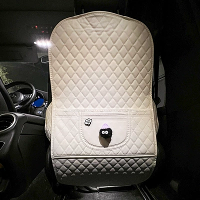 Chair back anti-kick pad Car Rear Seat Protective Pad - small-briquettes-white-anti-kick-pad-long-style