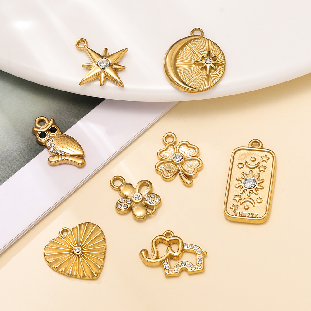 6g Weight Pendant Jewelry Making Type DIY Ornament Accessories Classification 2 PCS/Package Quantity 304 Stainless Steel Material Star, Heart Shape Pattern All Seasons Season Classic Style Style 2 PCS/Package 304 Stainless Steel Star Heart Shape Pendant DIY Ornament Accessories 3