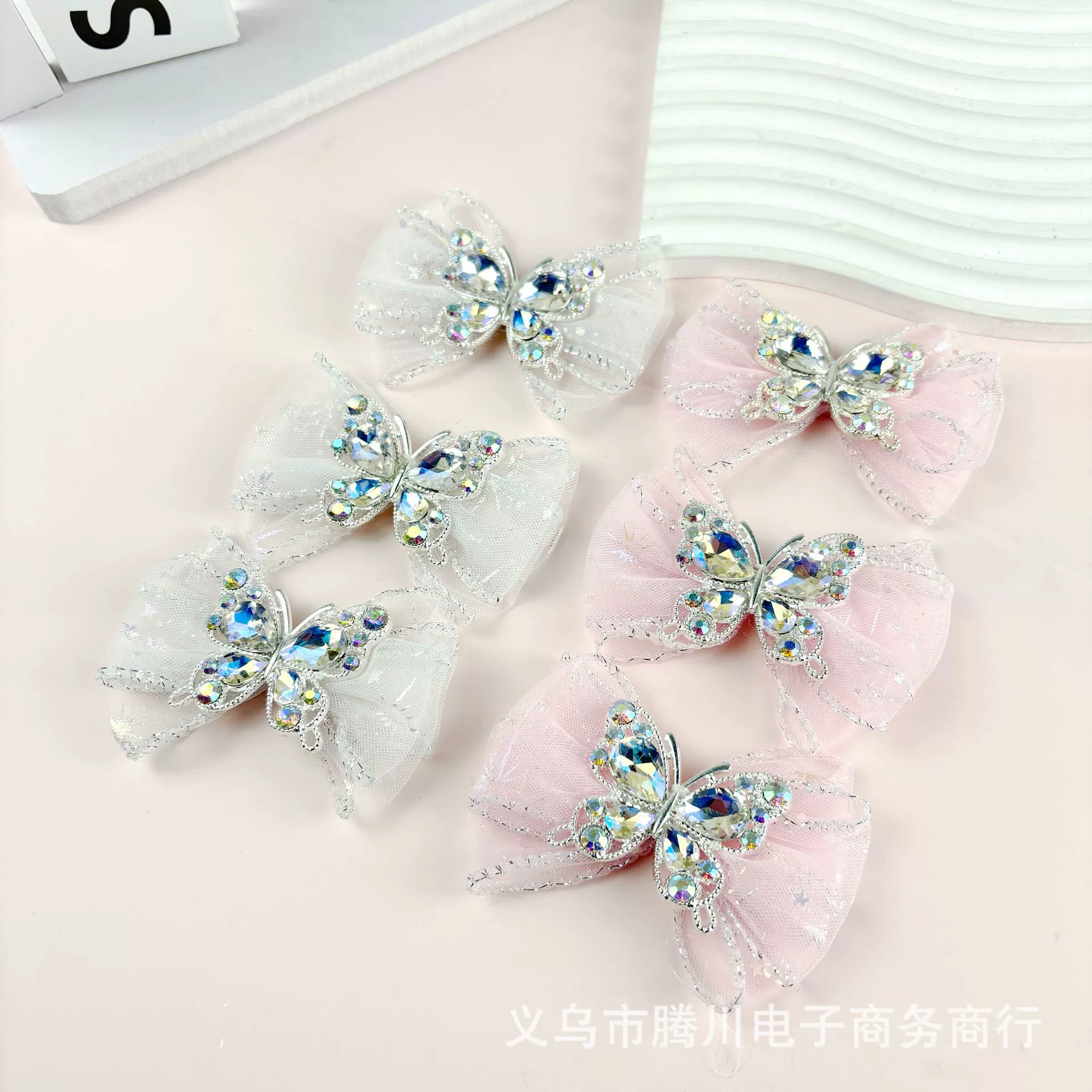 Новый стразовый бант-бабочка из сетки, аксессуары для детской тиары принцессы, аксессуары для одежды, игрушка, украшение