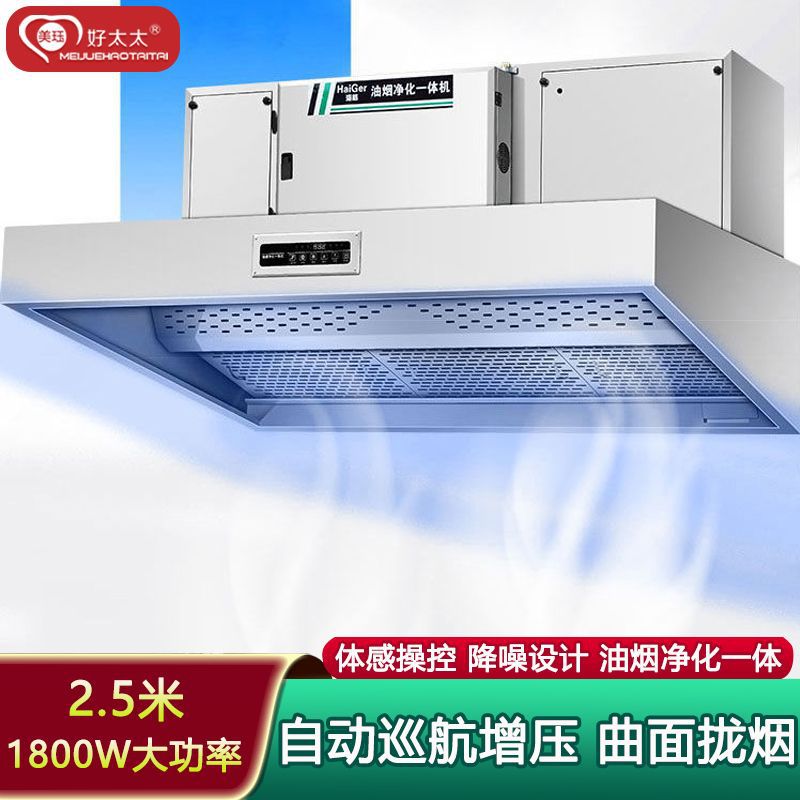 油烟净化一体机商用饭店厨房无烟过环保免管道低空排放过滤油烟机