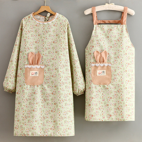 Housework apron, strap-type bamboo canvas, kitchen cooking, anti-fouling, breathable, fashionable apron, anti-fouling, western-style work clothes
