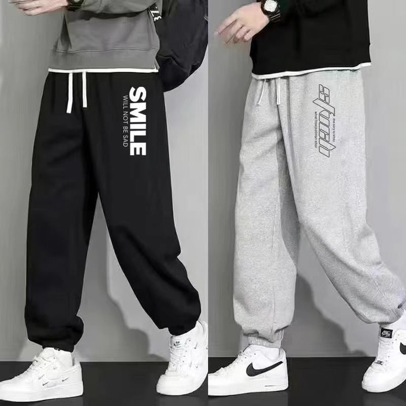 fleece-lined Thickened Pants Men's Autumn and Winter Fatty Extra Large Size Sports Pants Casual Pants Men's Sweatpants
