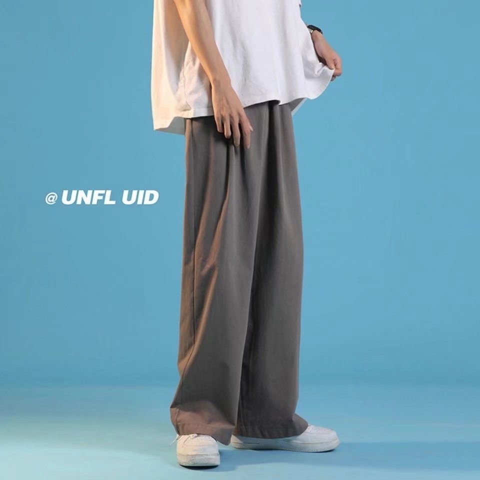 Primavera y otoño casual pantalones de los hombres delgados juventud nuevos pantalones estilo coreano suelto Pantalones rectos drapeado pierna ancha fregona Pantalones