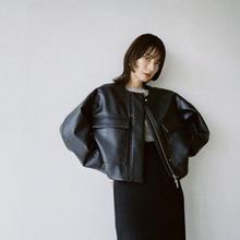 现货25秋冬装松本惠奈短款气质英伦风休闲百搭皮衣外套女机车风