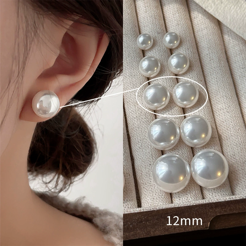 Earrings Silver 925 pearl double‑sided studs with tassel style, light luxury, pearls 8–16 mm