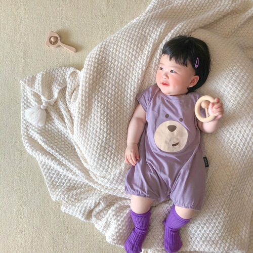 Baby clothes summer thin onesie for babies, sleeveless top for summer, newborn cute and adorable cartoon-style romper