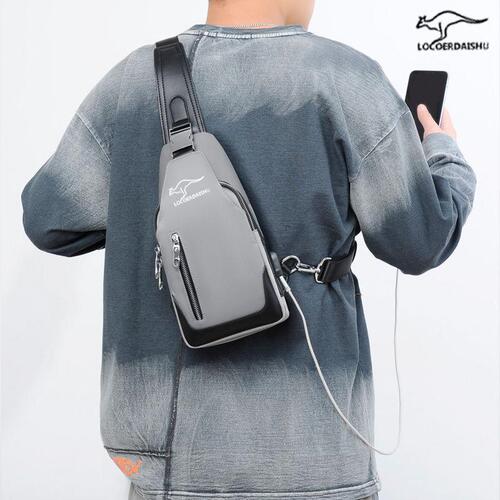 Official Authentic Men's Crossbody Bag Tote Bag Korean Style Fashion Canvas Single Shoulder Bag Chest Bag Oxford Cloth Crossbody Bag