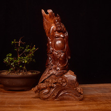 芭蕉罗汉摆件迎善永安木雕弥勒佛供佛小件茶几手工艺品文玩收藏品
