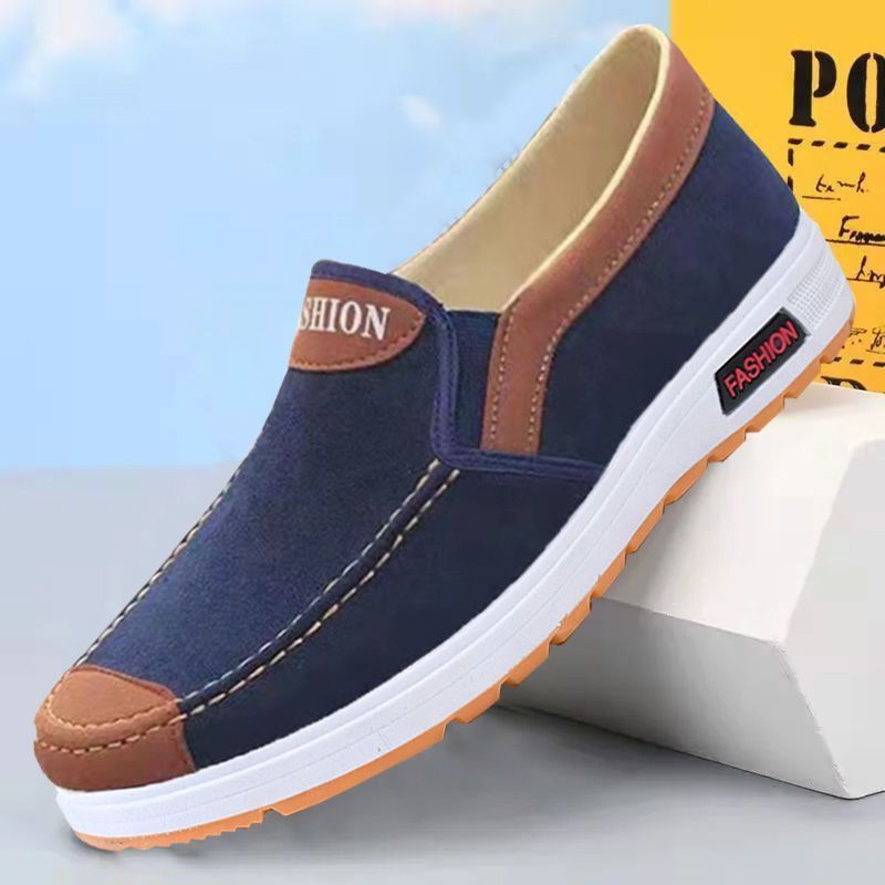 Four Seasons Old Beijing Cloth Shoes Men's Middle-Aged and Elderly Men's Shoes Canvas Shoes Casual Sports Soft Sole Shoes Non-Slip and Wear-Resistant