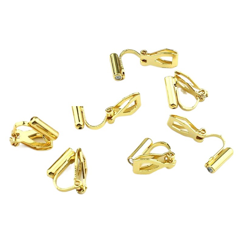 No Ear Holes Ear Clip Converter Triangle Clip Earrings Ear Stud Ear Clip Jewelry Accessories Copper Gold Plated Earrings Anti-Pain Pad