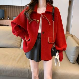 Autumn Chanel Style Woolen Coat Women's Spring and Autumn 2024 New Explosions Western Style Loose Knitted Top Cardigan