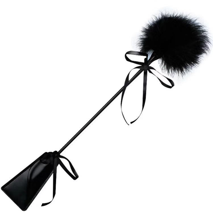 Faux Leather Teasing Racket with Feather Tickler for Adult Foreplay — detail image 5