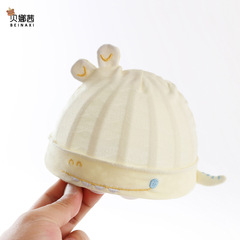 嬰兒帽子夏季薄款男女寶寶可愛鹵門帽初生兒0-3月純棉胎帽小月齡
