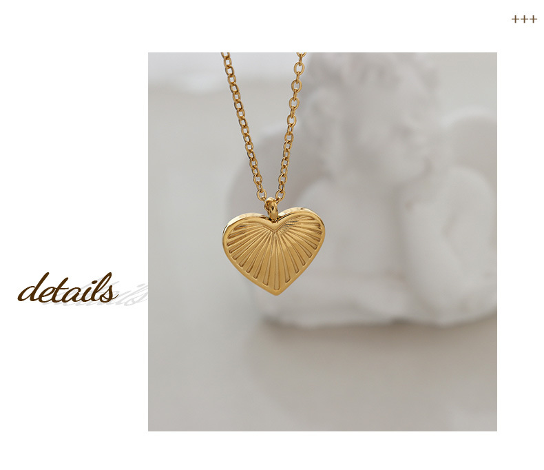 Fashion Heart Shape Titanium Steel Necklace Plating Stainless Steel Necklaces