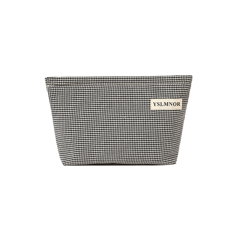 Bolsa de almacenamiento de fideos jacquard a cuadros personalizada, conveniente bolsa de almacenamiento multifuncional, bolsa de almacenamiento de cosméticos, fábrica de origen