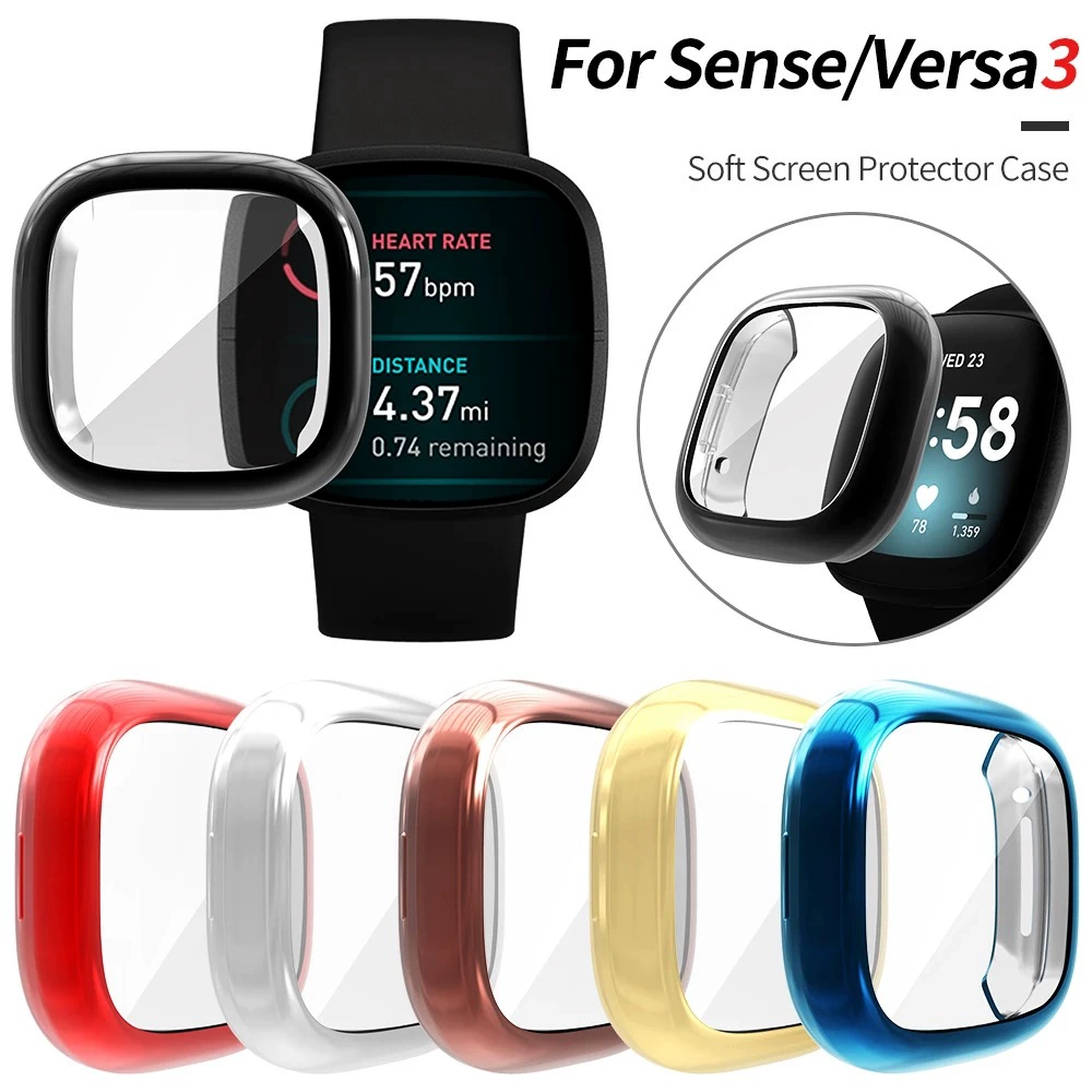 Для Fitbit versa3/Sense Watch Универсальный гальванический защитный чехол Прозрачный Мягкий чехол из ТПУ Аксессуары с защитой от падения