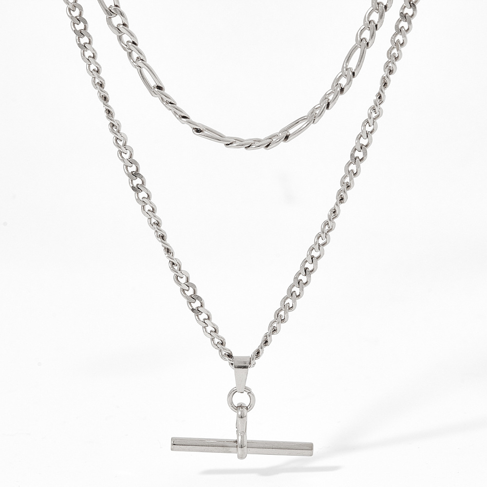 Fashion Solid Color Stainless Steel Plating Layered Necklaces Colorza_colorza_5