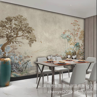 Customized French Retro Jungle Wall Cloth Tropical Green Plant Bedroom Living Room Background Wall Wallpaper Hotel B&B 3D Mural