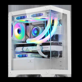 玩嘉棱镜mini台式玻璃侧透游戏电竞MATX电脑机箱