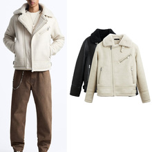 ZA 冬季新款男装时尚休闲皮毛一体双面夹克外套 3548301 3833300