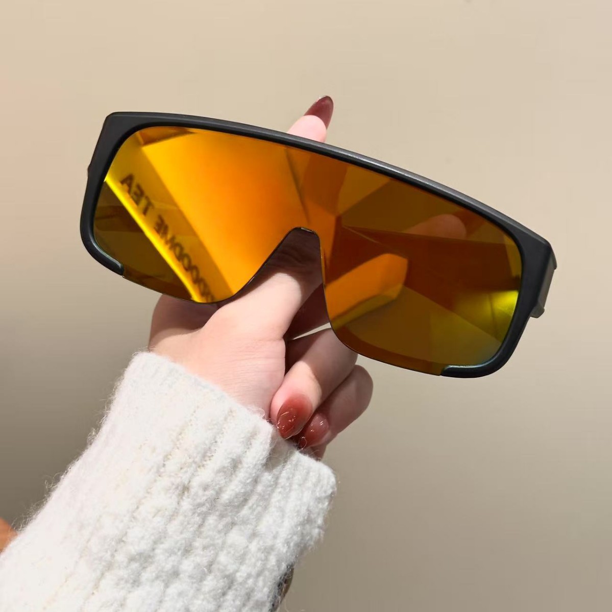 Large Frame Outdoor Cycling Glasses Windproof Mountain Climbing Ski Goggles Rainproof Sunscreen Sunglasses Laser Sunglasses